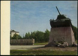 GEPANZERTE KRAFTFAHRZEUGE / PANZER : UdSSR 1969 3 Kop BiP Komsomolzen, Grün: Petrozawodsk, Kriegsdenkmal 1941-45 (Panzer - Autres (Terre)