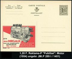 MOTOR & MOTORZUBEHÖR : BELGIEN 1954 1,20 F. Reklame-P, Oliv: JEAN MIRGAUX.. = Motor , Ungebr. (Mi.P 289 I / 1401) - Voitures