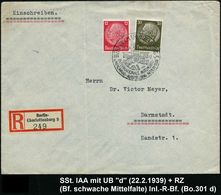 AUTO-, MOTORRAD-AUSSTELLUNGEN : BERLIN-CHARLOTTENBURG 5/ D/ INTERNAT.AUTOMOBIL-/ U.MOTORRAD-AUSSTELLUNG 1939 (22.2.) SSt - Voitures
