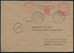 SPEDITION & FRACHT : LEIPZIG C 1/ Schenker & Co... 1944 (10.6.) AFS 012 Pf. + HWSt.: LEIPZIG O 17/MM/REICHSMESSESTADT 2x - Autos