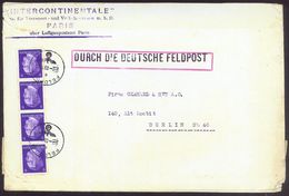 SPEDITION & FRACHT : DT.BES.FRANKREICH 1942 (9.11.) 1K: FELDPOST/d 2x Auf Vertikalem 4er-Streifen 6 Pf. Hitler + Viol. 1 - Cars