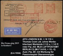 TOURISMUS / REISEN / CAMPING : GROSSBRITANNIEN 1934 (6.4.) AFS: LONDON W I./N 119 Ohne Abs.: 2 1/2 U. 1 1/2 P. = Thomas  - Altri & Non Classificati