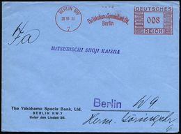 BANK / GELD : BERLIN NW/ 7/ The Yokohama Specie Bank, Ltd. 1933 (20.10) Seltener AFS (Japan Wurde Achsen-Partner!) Firme - Non Classés