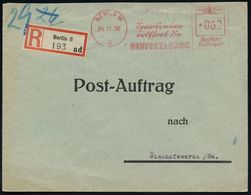 BANK / GELD : BERLIN W/ 8/ Sparkonten/ Eröffnet Die/ DEUTSCHE BANK 1938 (24.11.) AFS 062 Pf., Tetxt Teils Sütterlin + RZ - Non Classificati