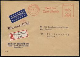 BANK / GELD : (1) BERLIN-CHARLOTTENBURG/ Berliner/ Zentralbank 1951 (5.10.) AFS 065 Pf. + RZ: (1) Berlin-/Charlottenburg - Ohne Zuordnung