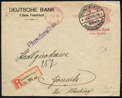 BANK / GELD : FRANKFURT/ (MAIN) 9/ Deutsche Bank.. 1926 (4.6.) Sehr Früher AFS 040 Pf. + HWSt.: FRANKFURT (MAIN)/1/* I/Ä - Ohne Zuordnung