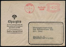 SPARKASSE / SPARBUCH : BIELEFELD/ 2/ Kreis-Sparkasse/ Bielefeld 1940 (21.5.) AFS  Auf Spargiro-Reklame-Bf.  (Dü.E-1AGh = - Ohne Zuordnung