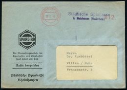 SPARKASSE / SPARBUCH : RHEINHAUSEN-HOCHEMMERICH/ Städtische Sparkasse.. 1946 (20.2.) Total Aptierter AFS Francotyp Ohne  - Zonder Classificatie