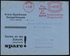 SPARKASSE / SPARBUCH : SANGERHAUSEN/ Bring/ Dein Geld/ Zur/ Kreis-/ Sparkasse/ Kreisverwaltung.. 1933 (4.8.) AFS Auf Spa - Non Classés