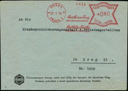 SPARKASSE / SPARBUCH : BÖHMEN & MÄHREN 1944 (7.1.) AFS: PRAG 1/PRAHA 1/Sparkasse Prag/STADT-U.LANDSPARKASSE.. (zweisprac - Ohne Zuordnung