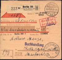 DEVISEN / BÖRSE / WERTPAPIERE : BERLIN W/ *35* 1921 (29.12.) 1K-Brücke + Selbstbucher-Paket-Zettel: Berlin 35/bf/ Verlag - Ohne Zuordnung