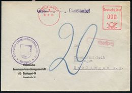 CHEMIE-INSTITUTIONEN, -VERBÄNDE & KONGRESSE : STUTTGART/ 1 1950 (2.8.) Aptiter AFS = Klischee Entfernt, Im Stempel "STAD - Chemie