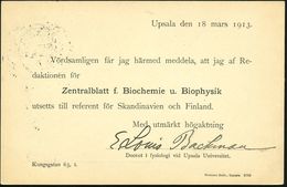 CHEMIE-INSTITUTIONEN, -VERBÄNDE & KONGRESSE : SCHWEDEN 1911 (11.4) 5 Ö. Amtl. P. "Gustav V.", Grün + Rs. Zudruck: Zentra - Scheikunde