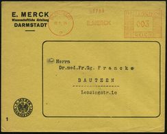 CHEMIE / PRODUKTE / CHEMISCHE INDUSTRIE : DARMSTADT/ 2/ E.MERCK 1934 (11.1.) AFS Auf Firmen-Bf.: E. MERCK Mit Firmen-Log - Chimie