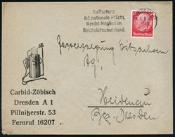 CHEMIE / PRODUKTE / CHEMISCHE INDUSTRIE : Dresden A 1 1935 (1.11.) 12 Pf. Hindenbg. Rot Mit Firmenlochung "D T / G" Auf  - Chimica