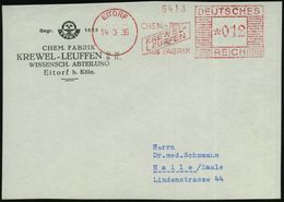 CHEMIE / PRODUKTE / CHEMISCHE INDUSTRIE : EITORF/ CHEM,./ FABRIK/ KREWEL-/ LEUFFEN 1936 (14.3.) AFS Auf  Kleiner Firmen- - Chemistry