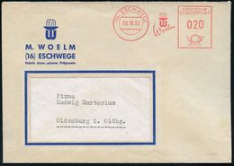 CHEMIE / PRODUKTE / CHEMISCHE INDUSTRIE : (16) ESCHWEGE/ MW/ Woelm 1952 (20.10.) Seltener AFS-Typ, Extrem Verkürzte Spez - Chimica