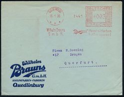 CHEMIE / PRODUKTE / CHEMISCHE INDUSTRIE : QUEDLINBURG/ ***/ Wilh.Brauns/ GmbH/ ..Haushaltsfarben/ Helfen Sparen! 1935 (1 - Chemie