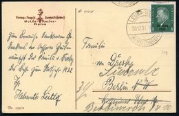 I.-G.-FARBEN INDUSTRIE, TOCHTERFIRMEN & NACHFOLGER : LEUNA-WERKE/ (Kr.MERSEBURG)/ C 1931 (30.12.) 1K-Brücke = Hauspostam - Chimie