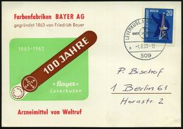 I.-G.-FARBEN INDUSTRIE, TOCHTERFIRMEN & NACHFOLGER : 509 LEVERKUSEN-BAYERWERK1863 BAYER 1963/ A 1963 (1.8.) SSt = Firmen - Chimie