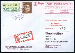 I.-G.-FARBEN INDUSTRIE, TOCHTERFIRMEN & NACHFOLGER : 5090 LEVERKUSEN 12/ Q 1982 (26.6.) 1K Auf 110 Pf.-Frankatur + Gebüh - Chemistry