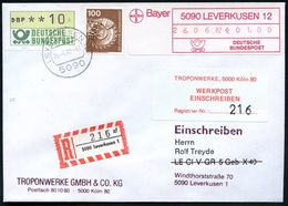 I.-G.-FARBEN INDUSTRIE, TOCHTERFIRMEN & NACHFOLGER : 5090 LEVERKUSEN 12/ Q 1982 (26.6.) 1K Auf 110 Pf.-Frankatur + Gebüh - Chimie