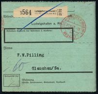 I.-G.-FARBEN INDUSTRIE, TOCHTERFIRMEN & NACHFOLGER : LUDWIGSHAFEN (RHEIN)/ Al/ BEZAHLT 1943 (21.10.) Roter 2K-PFS + Selb - Chimica