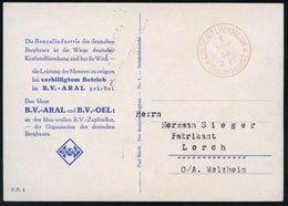 MINERALÖL & KRAFTSTOFFE / TECHNISCHE ÖLE : UNTERTÜRKHEIM/ 1/ 3 Pf./ Gebühr Bezahlt 1930 (1.11.) 1K-PFS 3 Pf. Auf Color-K - Chemistry