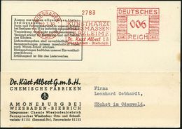 KUNSTSTOFFE & -FASERN / PLASTIK : WIESBADEN-/ BIEBRICH/ KUNSTHARZE/ PRESSMASSEN/ HARZLEIME/ Dr.Kurt Albert.. 1938 (22.3. - Chimica