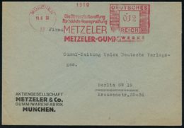 GUMMI / KAUTSCHUK : MÜNCHEN/ 12/ Die Strapazierbereifung../ METZELE-GUMMI WERKE/ AG 1933 (19.6.) AFS Auf Firmen-Bf. (Dü. - Chimica