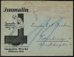 HAUSHALTS-CHEMIE : Mettmann/ Jmmalin-Werke../ Putz Mit Jmmalin 1933 (18.3.) AFS 003 Pf. + Roter 2L: Nachgebühr/I ("11" P - Chimica