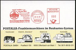 HAUSHALTS-CHEMIE : Ravensburg 1983 (28.6.) AFS: VORFÜHRSTEMEPL/POSTALIA/Wachsefaix/macht Sauber/wie D.Blitz../Ravensburg - Chemie