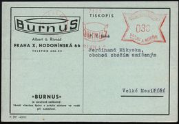 HAUSHALTS-CHEMIE : BÖHMEN & MÄHREN 1944 (11.3.) AFS: PRAG 40/PRAHA 40/BURNUS.. = Chemie-Firma (Logo In Form Eines Waschz - Chemistry