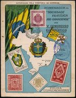 KIRCHENTAGE & KIRCHENKONGRESSE : BRASILIEN 1948 (28.3.) 1,20 Cr. "5. Nat. Eucharist. Kongreß" A. Color-Gedenkblatt (Rand - Christendom