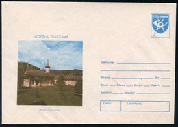 KLÖSTER & ABTEIEN / NONNEN & MÖNCHE : RUMÄNIEN 1990 2 L. U Posthorn, Blau: Kloster Sucevita , Ungebr. (Mi.U 1153/125) - Abbeys & Monasteries