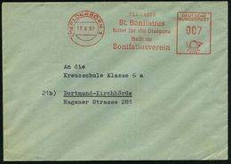 HEILIGE / SCHUTZPATRONE : (21a) PADERBORN 1/ 754-1954/ St.Bonifatius/ Bittet Für Die Diaspora/ ..Bonifatiusverein 1957 ( - Christendom