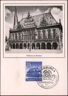 DIE HANSE / HANSESTÄDTE : DEUTSCHES REICH 1941 (20.4.) 25 Pf. + 15 Pf. WHW Blau = Histor. Bremer Rathaus + Passender KdF - Other & Unclassified