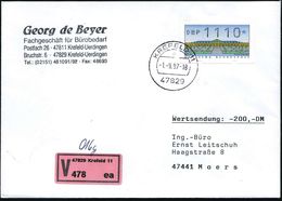 DEUTSCHE GESCHICHTE: PREUSSEN : B.R.D. 1997 (1.9.) ATM 1110 Pf. "Schloß Sanssouci", EF , Klar Gest. + Rosa Selbstklebe-V - Sonstige & Ohne Zuordnung