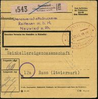 GENOSSENSCHAFTS-BEWEGUNG / RAIFFEISEN : Neuwied/ Genossenschaftsdruckerei/ Raiffeisen M.b.H. 1944 (5.10.) Seltener Selbs - Altri & Non Classificati