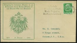 DEUTSCHE GESCHICHTE 1871 - 1914 : Hamburg 1935 (18.1.) 5 Pf. Hindenbg. EF A.Jubil.-SU: 18.Januar 1871/ Einigung Der Deut - Autres & Non Classés