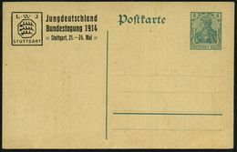 DEUTSCHE GESCHICHTE 1871 - 1914 : Stuttgart 1914 (Mai) PP 5 Pf. Germania, Grün: L.W.J. Jungdeutschland Bundestagung Stut - Sonstige & Ohne Zuordnung