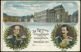 DEUTSCHE GESCHICHTE 1871 - 1914 : DEUTSCHES REICH 1901 (24.1.) PP 3 Pf.Germania: 30 Jahre Kaiserproklamation Versailles  - Sonstige & Ohne Zuordnung