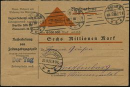 WEIMARER REPUBLIK 1919 - 1932/33 : BERLIN W/ *9* 1923 (Sept) BdMSt Mit Geblockter Tages U. Jahreszahl! Auf NN-Kt: Nacher - Autres & Non Classés