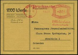 WEIMARER REPUBLIK 1919 - 1932/33 : BERLIN SW/ 68/ Ullstein/ Postzentrale 1926 (23.9.) AFS Francotyp "Urtype" 005 Pf. (we - Andere & Zonder Classificatie