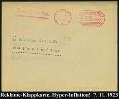 WEIMARER REPUBLIK 1919 - 1932/33 : HAMBURG/ *1*/ DEUTSCHES REICH 1923 (7.11.) PFS 200oooooo Mk. = Hoch-Inflation Auf Rek - Andere & Zonder Classificatie