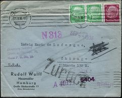 NATIONALSOZIALISMUS / III. REICH 1933 - 1945 : Hamburg 1936 (21.8.) Firmen-Bf.: Rudolf Wulff Hausmakler + Inhalt: 2 Brie - Sonstige & Ohne Zuordnung