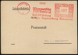 DIE NS-PRESSE / NS-ZEITUNGEN / NS-VERLAGE : STETTIN/ 1/ Pommersche/ Zeitung/ Amtl.NS-Zeitung.. 1943 (26.3.) AFS 003 Pf.  - Andere & Zonder Classificatie