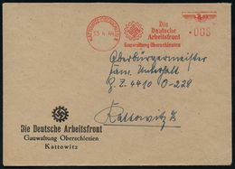 NS-INSTITUTIONEN & ORGANISATIONEN : KATTOWITZ (OBERSCHLES) 1/ Die/ Deutsche/ Arbeitsfront.. 1944 (13.4.) AFS = DAF-Logo  - Other & Unclassified