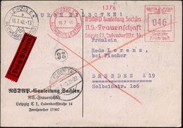 NATIONALSOZIALISTISCHE DEUTSCHE ARBEITERPARTEI / N.S.D.A.P. : LEIPZIG C1/ REICHSMESSESTADT/ NSDAP Gauleitung Sachsen/ NS - Other & Unclassified