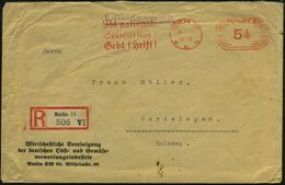 WINTERHILFSWERK / W.H.W. : BERLIN SW/ A11**/ Übt Nationale/ Solidarität!/ Gebt! Helft! 1934 (24.1.) Seltener PFS 54 Pf.  - Andere & Zonder Classificatie